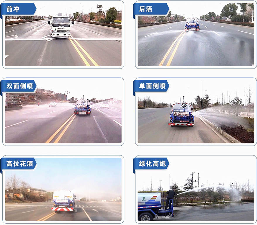 5噸灑水車多功能噴灑效果